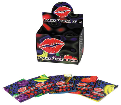 5 X Trust Dam Latex Dental Dam Flavored - FEMALE ORAL SEX CONDOM CHOOSE