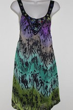 Boohoo Sleeveless Size 4 US / EU XS/ UK 8) Tunic Multi Color Print Summer Dress