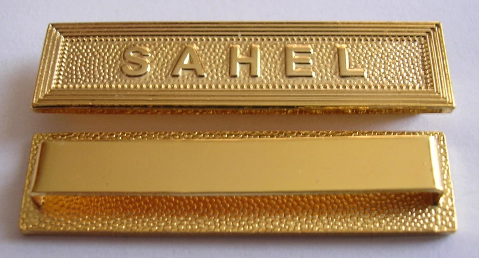 FRANCE: Agrafe barrette SAHEL pour rubans de médailles militaires diverses