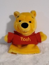 Disney Winnie the Pooh Hand puppet Plush Mattel Arcotoys Stuffed Bear 9" Tall