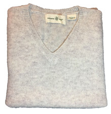 Points West Men's Beige 100 Wool Knit Vneck Vest In Size Large