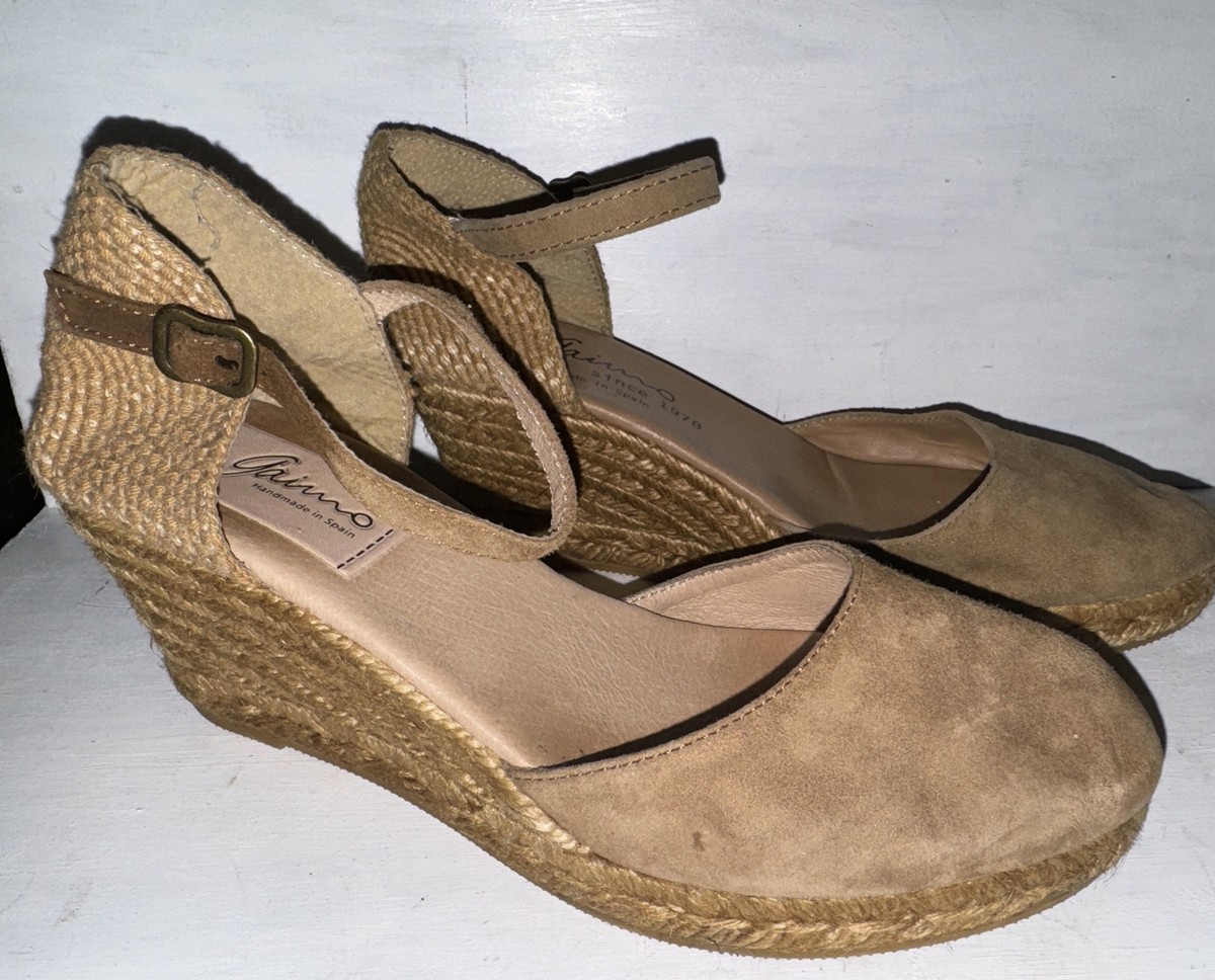 Gaimo Obi Espadrilles Womens Brown Suede Rope Wedge Shoes Size EU 