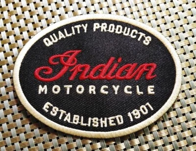Indian Motorcycle 1901 Oval Embroidered Patch Iron-On Sew-On US ship Biker