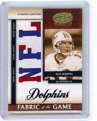 2008 Leaf Certified Dan Marino Fabric of the Game Triple Game Used Patch /25 NFL