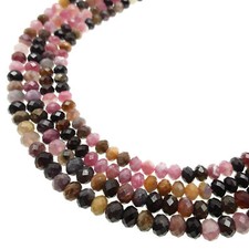 Multi Color Tourmaline Faceted Rondelle Beads 4x5mm 4x6mm 5x7mm 15.5" Strand
