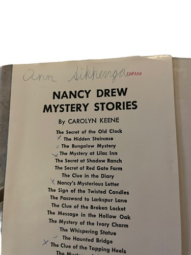 Nancy Drew Mystery Stories The Secret of the Wooden Lady Hardcover Book DJ 1950 - Foto 6 di 6