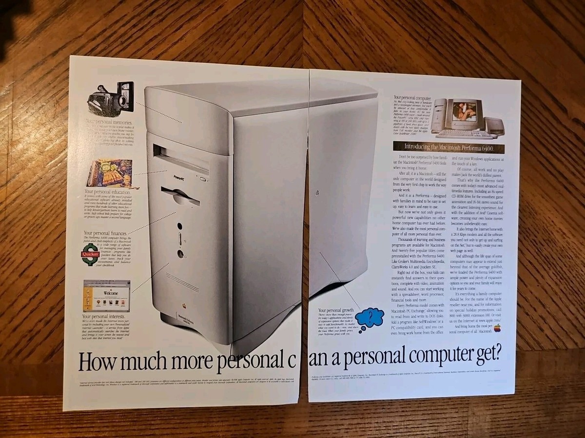 Vintage Apple Macintosh Performa 6400 Computer Magazine Print Ad