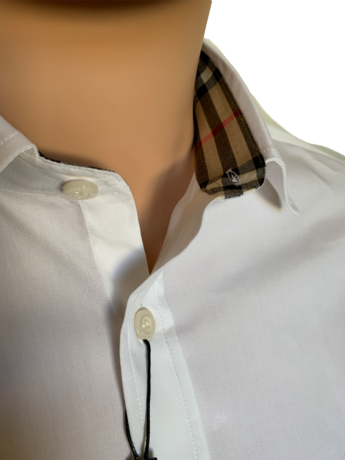 Burberry Men's White Long Sleeve Casual Dress Shirt Size M-image