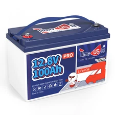 Used Timeusb 12V 100Ah Pro LiFePO4 Lithium Battery With 100A BMS for Solar Home