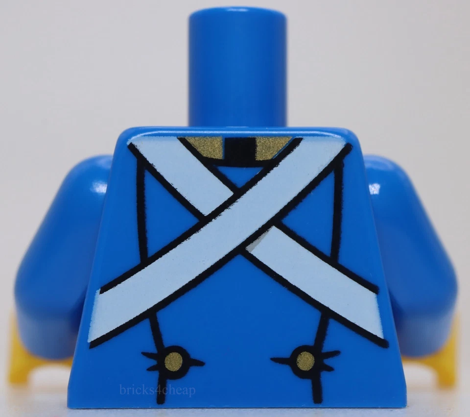 Lego Torso Soldado Imperial Uniforme Chaqueta Abierta Negro y Dorado Borde Blanco Chaleco Foto 2 de 2