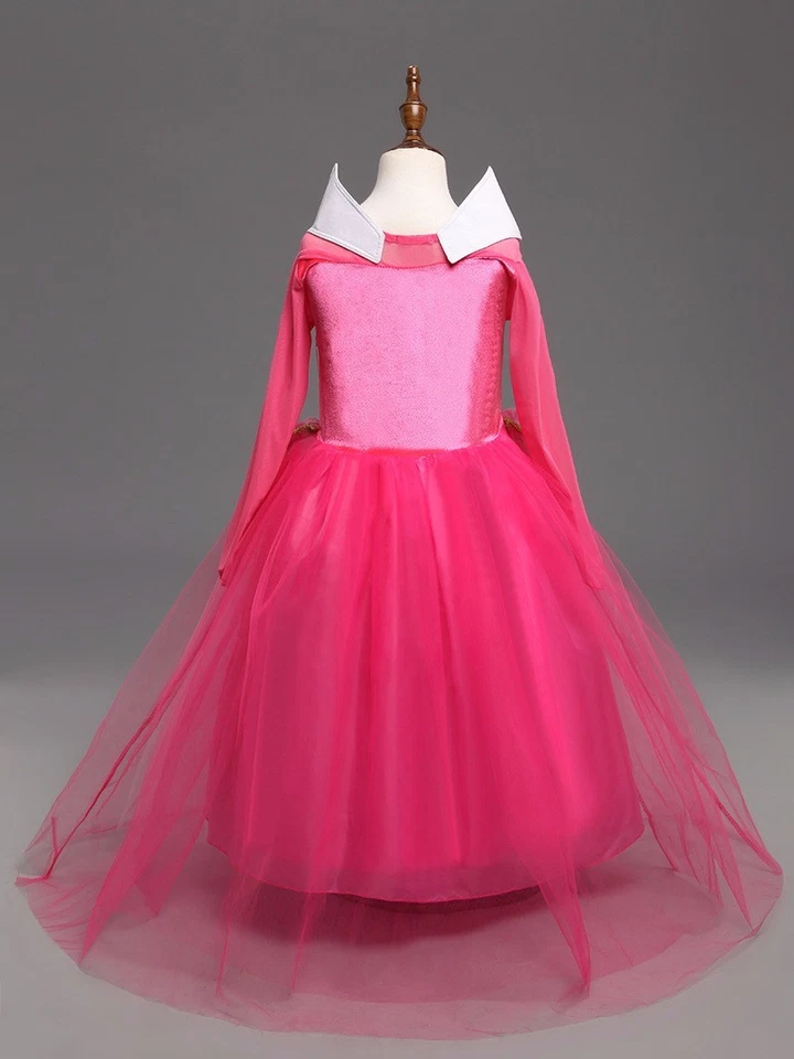 Vestido de fiesta Princesa Aurora de la Bella Durmiente Vestido de disfraz para niños #2 para niñas Foto 4 de 4