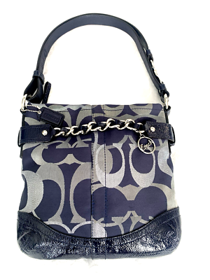 #ad #ad COACH Bag Blue Pattern with Adjustable Handle.