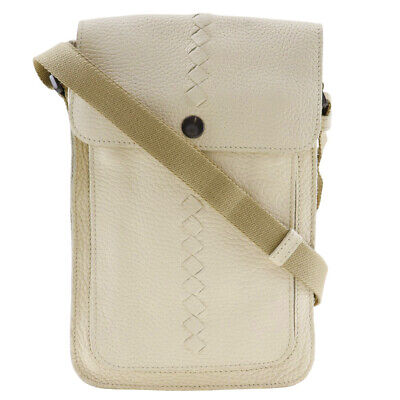 Sac bandoulière BOTTEGAVENETA blanc cassé cuir de veau outlet homme