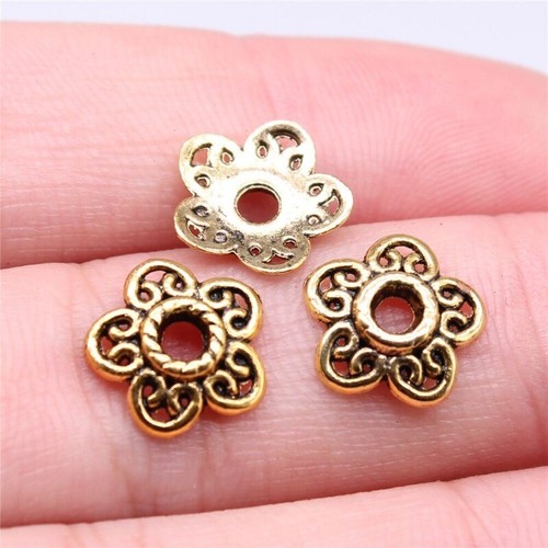Tapas multicolores de cuentas de plata tibetana 250 piezas 11x11x3 mm hágalo usted mismo para hacer joyas C14888 - Imagen 9 de 11