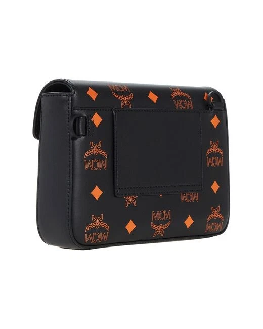 MCM Small Color Splash Logo Leather Crossbody Bag Unisex Persimmon  