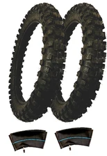 TWO SDG SSR HIGH PERFORMANCE TIRES AND TUBE 80/100-12 MOTORCYCLE MOTORBIKE