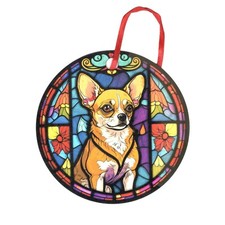 Chihuahua Sitting Design Holographic Dog Ornament