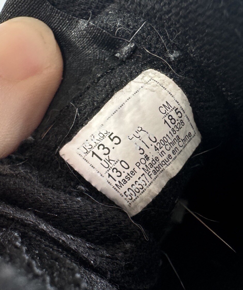 Vans Sk8 Hi Zip Shoes Kids Size 13.5 Sneakers Triple Black Youth Skater Hi-Top thumbnail 19