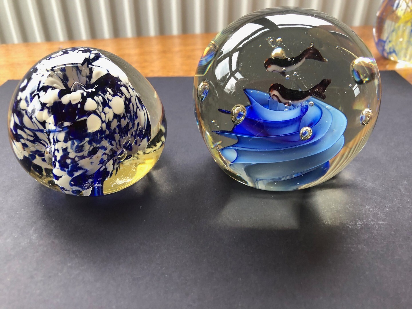 Glass Paperweight Job Lot x 5 Floral Animal Coloured Detail Sperichal