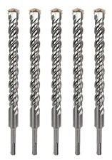 SDS-Plus Hammer Drill Bit Set Carbide Tip Masonry Drill Bit for Concrete-5Pcs