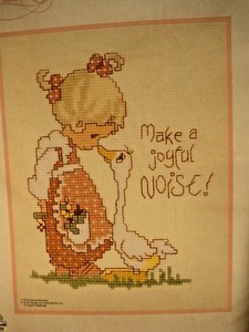 New Precious Moments Cross Stitch Kit 12 X 12 Make A Joyful Noise Ebay