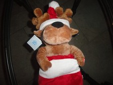 RARE APPLAUSE PLUSH REINDEER STUFFED MUSICAL CHRISTMAS STOCKING