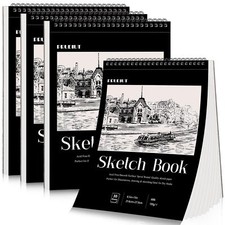 4 Pack Sketch Book 8.5 x 11Inch Sketchbook 68lb/100gsm Top Spiral Bound Sketc...