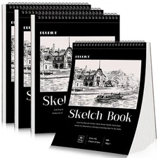 4 Pack Sketch Book 8.5 x 11Inch Sketchbook 68lb/100gsm Top Spiral Bound Sketc...