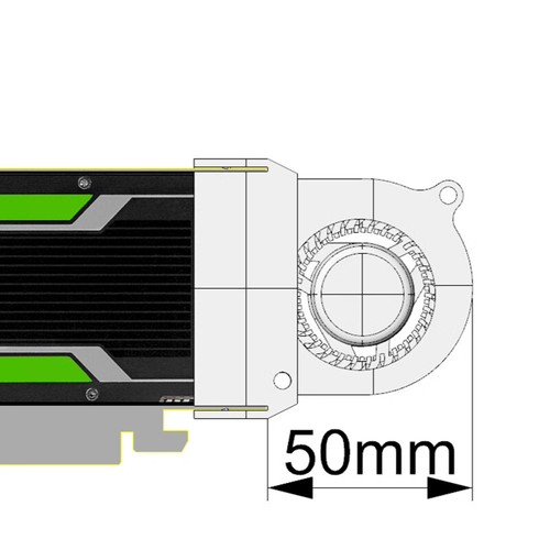 Fits Nvidia Tesla P4, T4, M4, L4, A2 Graphics Card U-shaped Turbo Heat Sink fan - Afbeelding 5 van 7