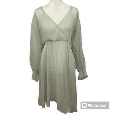 Just Female Mint Green Chiffon Sanne Dress - Size Medium - Pre-Owned | eBay