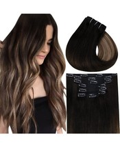 9A Black Ombre Human Hair Ext 24in 150g 7pcs