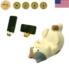 Resin Cat Figurine Phone Stand - Sturdy Design to Hold Smartphones Without Ti...