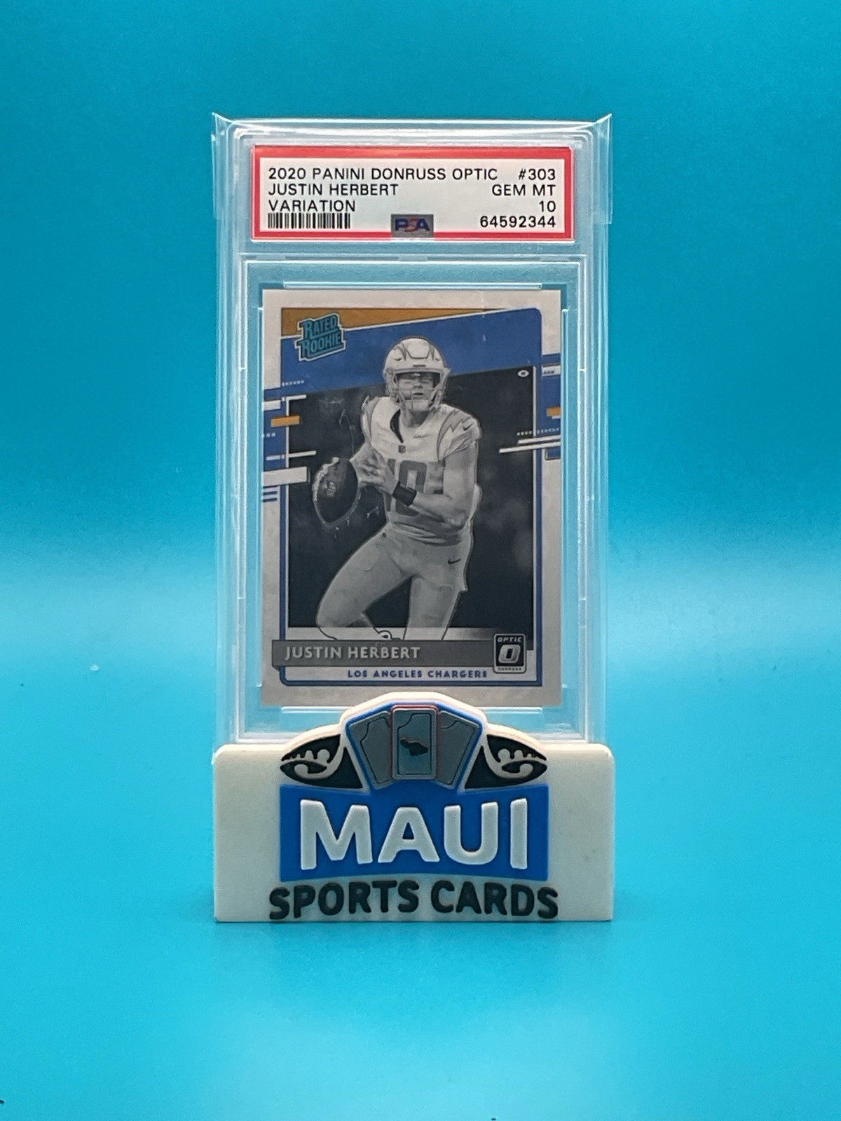 2020 Panini Donruss Optic Variation #303 Justin Herbert PSA 10