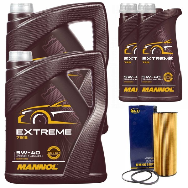 MotoröL Set Mannol Extreme 5W-40 API SN/CH-4 12 Liter + ÖLfilter FüR Audi A8 4.0-image