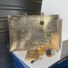 New Bath & Body Works Disney Princess Belle Gold Tote Bag & Accessories Bundle