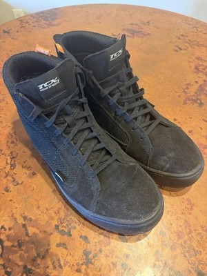 TCX Italian Motorcycle Boots High Top Sneaker Canvas Us10 Eu44 Black Men s