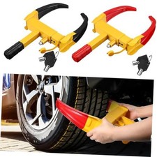 2 Pcs Wheel Lock for Cars, Heavy Duty Trailer Wheel Lock Red and Black