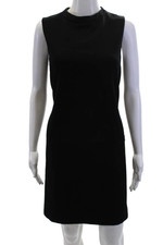 Elie Tahari Womens Embellished Crew Neck Sleeveless Shift Dress Black Size 6