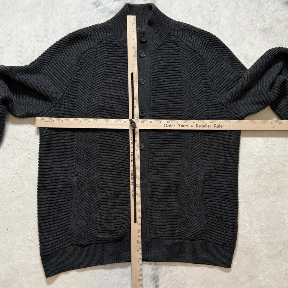 Suéter Calvin Klein Para Hombre Talla XL Gris Tejido con Cable Cárdigan con Botones Papá Foto 3 de 4