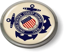 BestLicensePlateFrames United States Coast Guard 3D Domed CAR Emblem Badge Stic