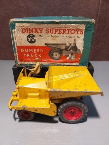 Original Vintage Dinky Toys No 562 Dumper Truck, Boxed, Diecast Model Yellow
