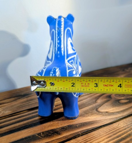Vintage Pablo Zabal Chile Art Pottery Clay Horse Figurine 5 1/4“ Long Blue White - Picture 10 of 10