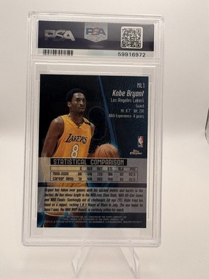 2000-01 Topps Chrome Kobe Bryant No Limit Refractor #NL1 PSA 8