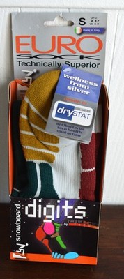 EURO Sock Snowboard Digits Ski Socks size Small NIP