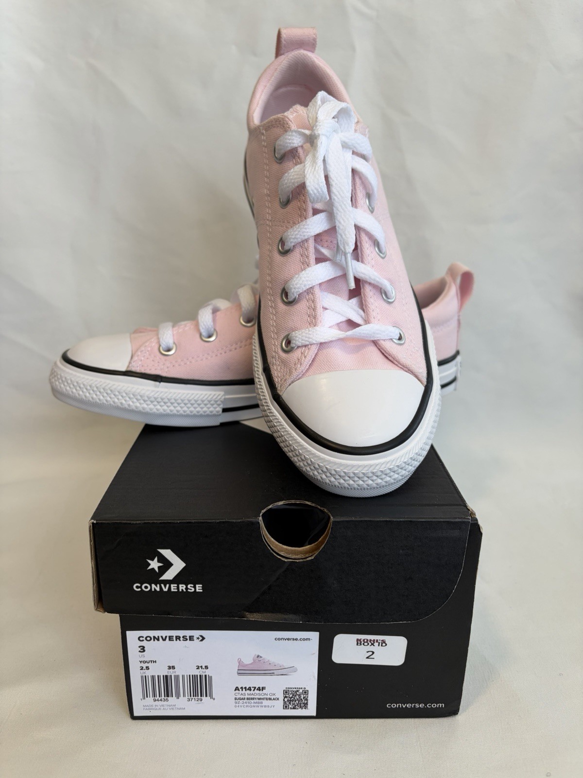 Pink Canvas Low Top Lace Up Athletic Shoes