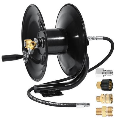 #ad Pressure Washer Hose Reel 100 ft with Jumper Hose 3ft Heavy Duty Steel Manua... $168.07