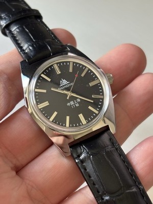 7120 36 mm Mechanische Uhr mit Handaufzug - Schwarz