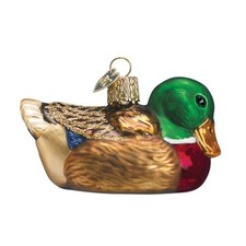 Mallard Duck Blown Glass Old World Christmas Ornament Decoration 16017 FREE BOX
