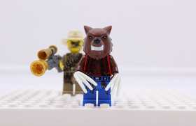 LEGO Monster Fighters Werewolf mof003 & Major Quinton Steele mof004 Minifigures