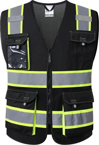 Reflective High Visibility Work Vest Mesh Construction Apparel Utility Pockets - product listing photo